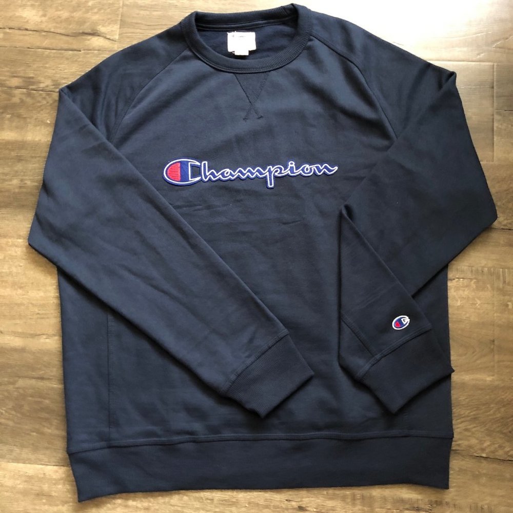 Champion Navy Long Sleeve Sweatshirt Size XLarge